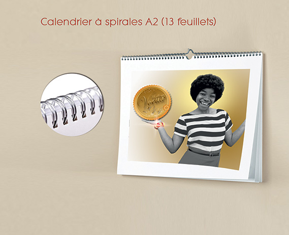Calendrier à spirales A2 (13 feuillets)