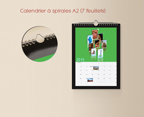 Calendrier à spirales A2 (7 feuillets)