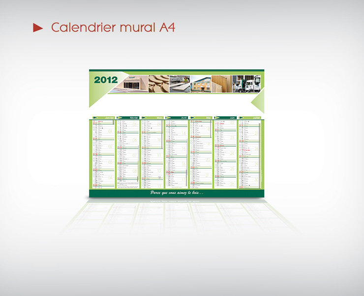 Calendrier mural A4