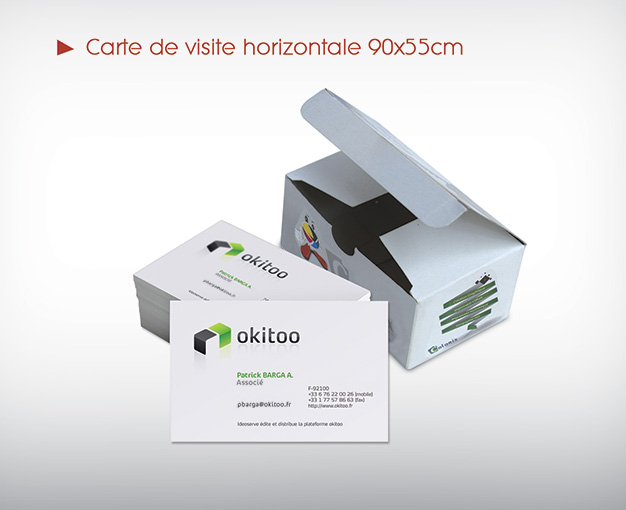 Carte de visite horizontale 90x55cm