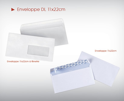 Enveloppe DL 11x22cm